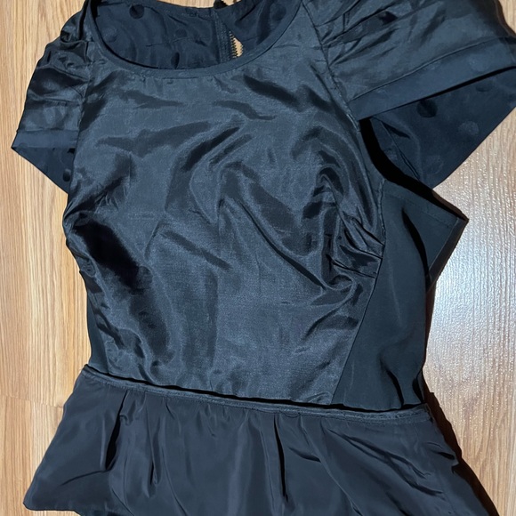 MARC BY MARC JACOBS Woman’s Black polka dot peplum top blouse - Picture 13 of 16